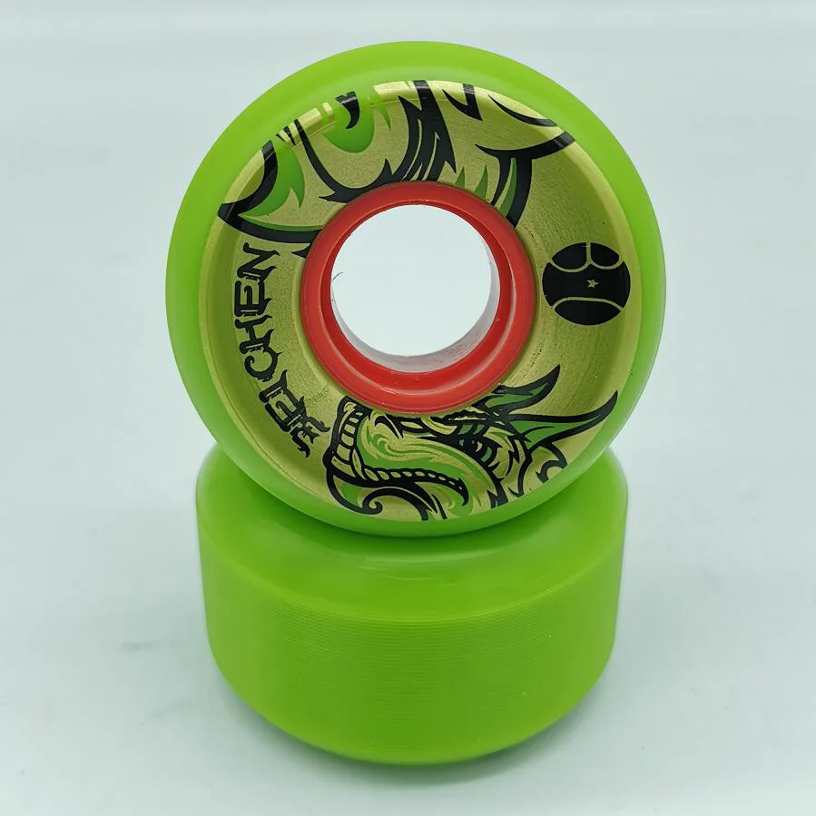 Хорошее качество зеленые конические колеса для скейтборда 56 мм колесо с отскоком