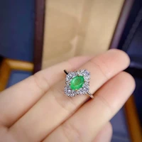 925 sterling silver natural emerald rings classic fine jewelry women wedding women plant wholesale new
