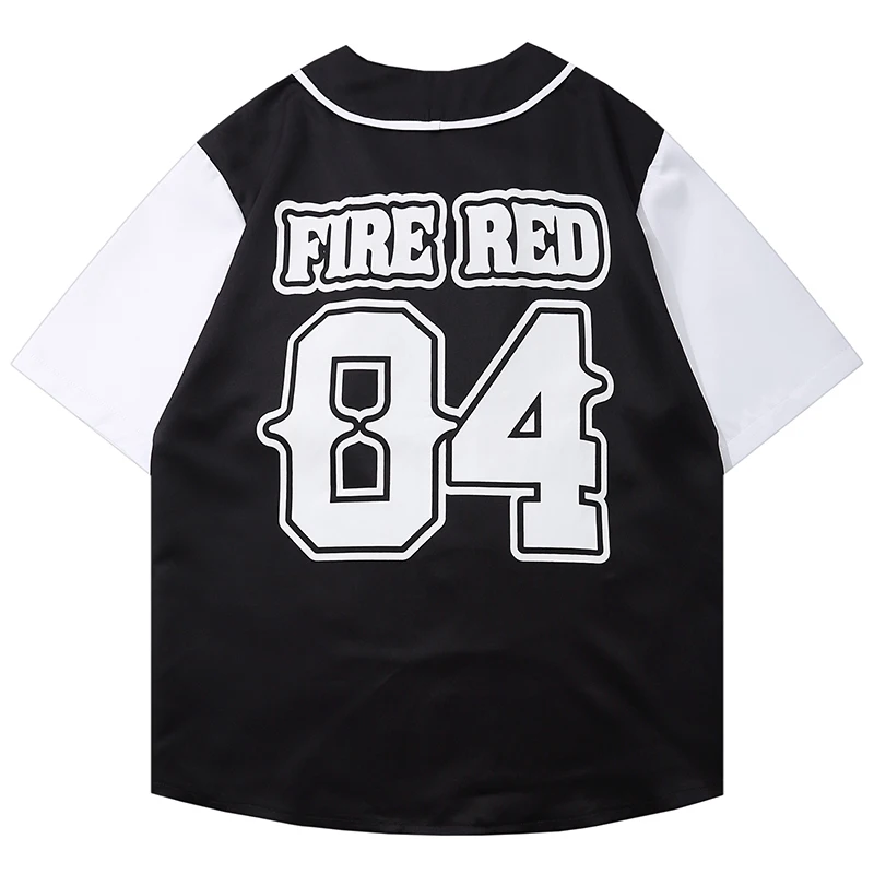 Summer Embroidery Baseball Shirts Hip Hop Short Sleeve Button Up Streetwear Shirt Mens Fashion Casual Clothing Hipster Trends