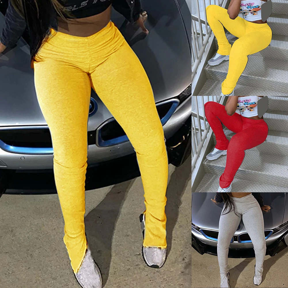 Леггинсы в складку джоггеры спортивные штаны женские брюки с рюшами леггинсы для