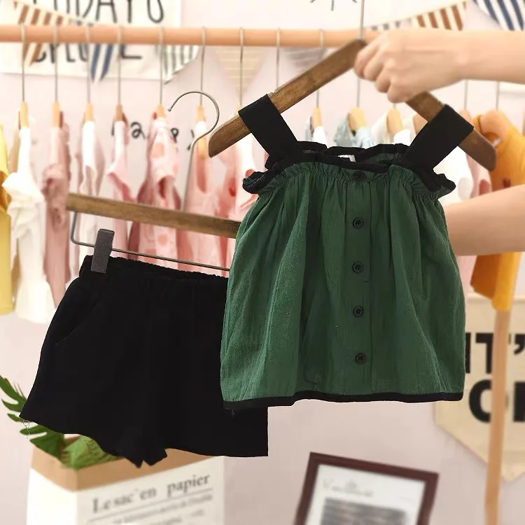 

Children sets girls clothes summer kids baby suit fashion tops shorts two pieces suits fashion garment cute baby girls costume