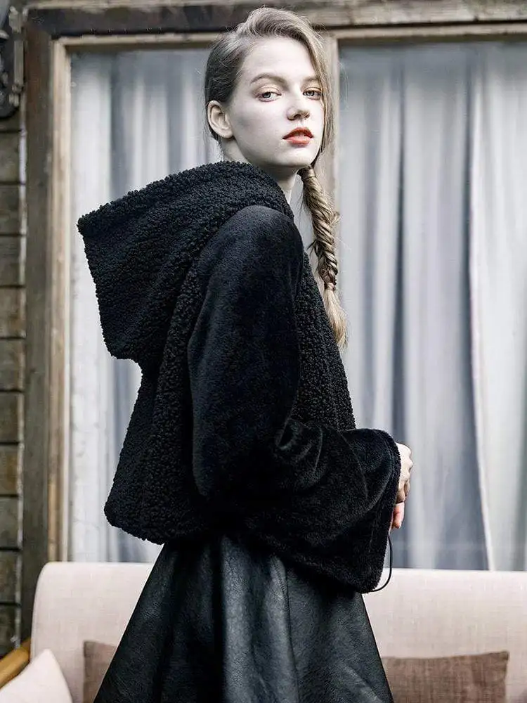 Панк рейв женские готические Сердца Вышитые Лоскутные замшевые толстовки PT-419WY |