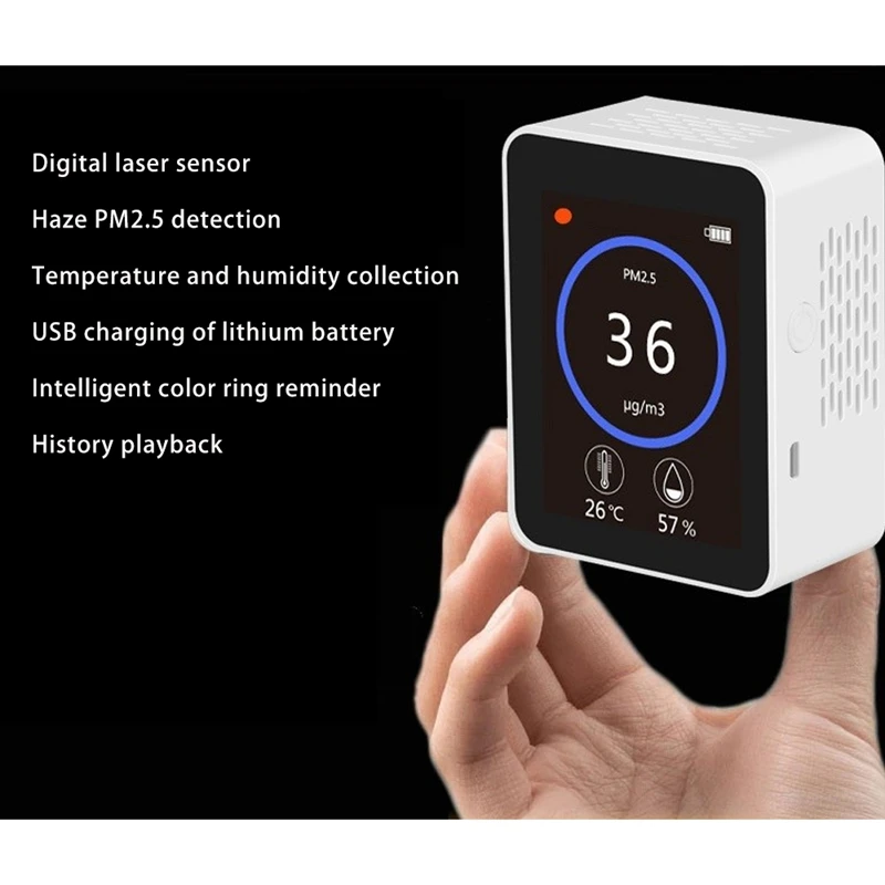 

Air Quality Monitor Lcd Digital Co2 Air Quality Meters Real Time TFT Intelligent Air Quality Sensor Co2 Detector