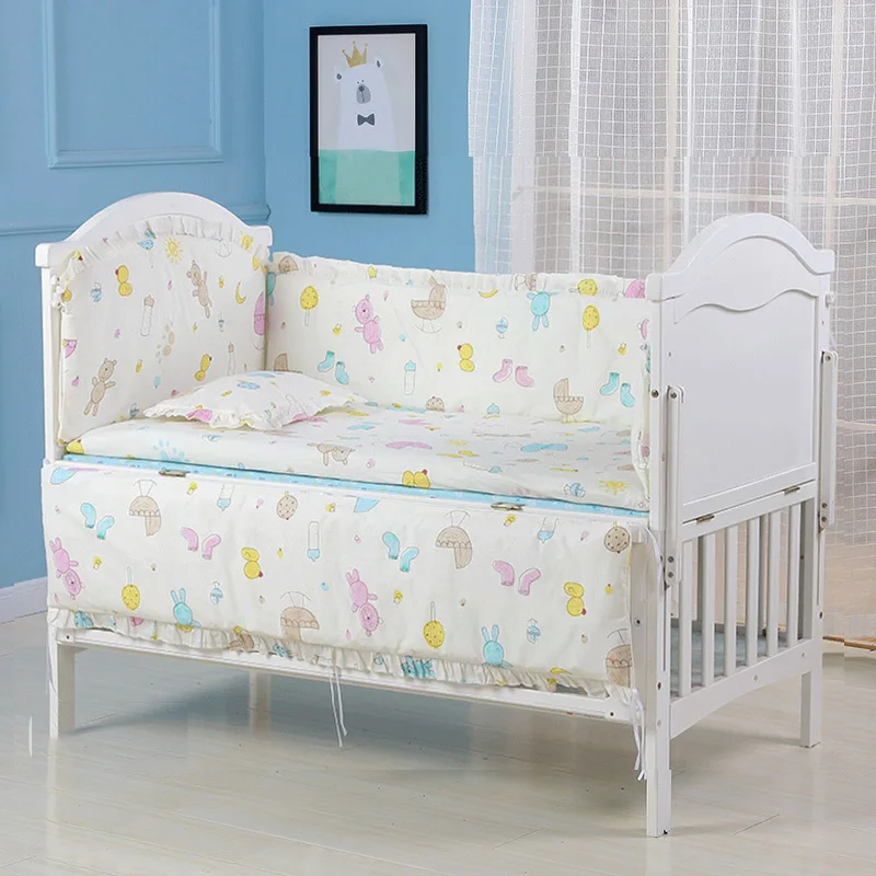 Animals 100-56cm IMBABY/комплект постельного белья для малышей, 5 шт., детская кроватка, постельное белье для малышей, мягкая детская кроватка из хлопка, мягкий детский бампер, наволочка, простыня для младенцев - Цвет: Animals 100-56cm