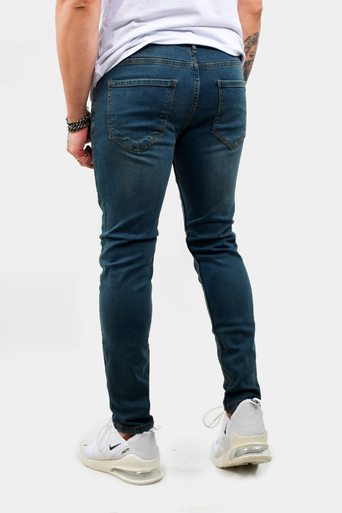 DeepSEA Male Yıpratmalı Jeans Pants Slim Fit Cotton Denim Lycra High Quality Mid Waist Tight Bell-Bottomed Casual Four Seasons 2012023