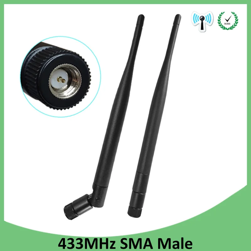 GRANDWISDOM 5 шт. 433 МГц Антенна 5dbi sma Мужская lora антенна pbx iot модуль lorawan сигнальный