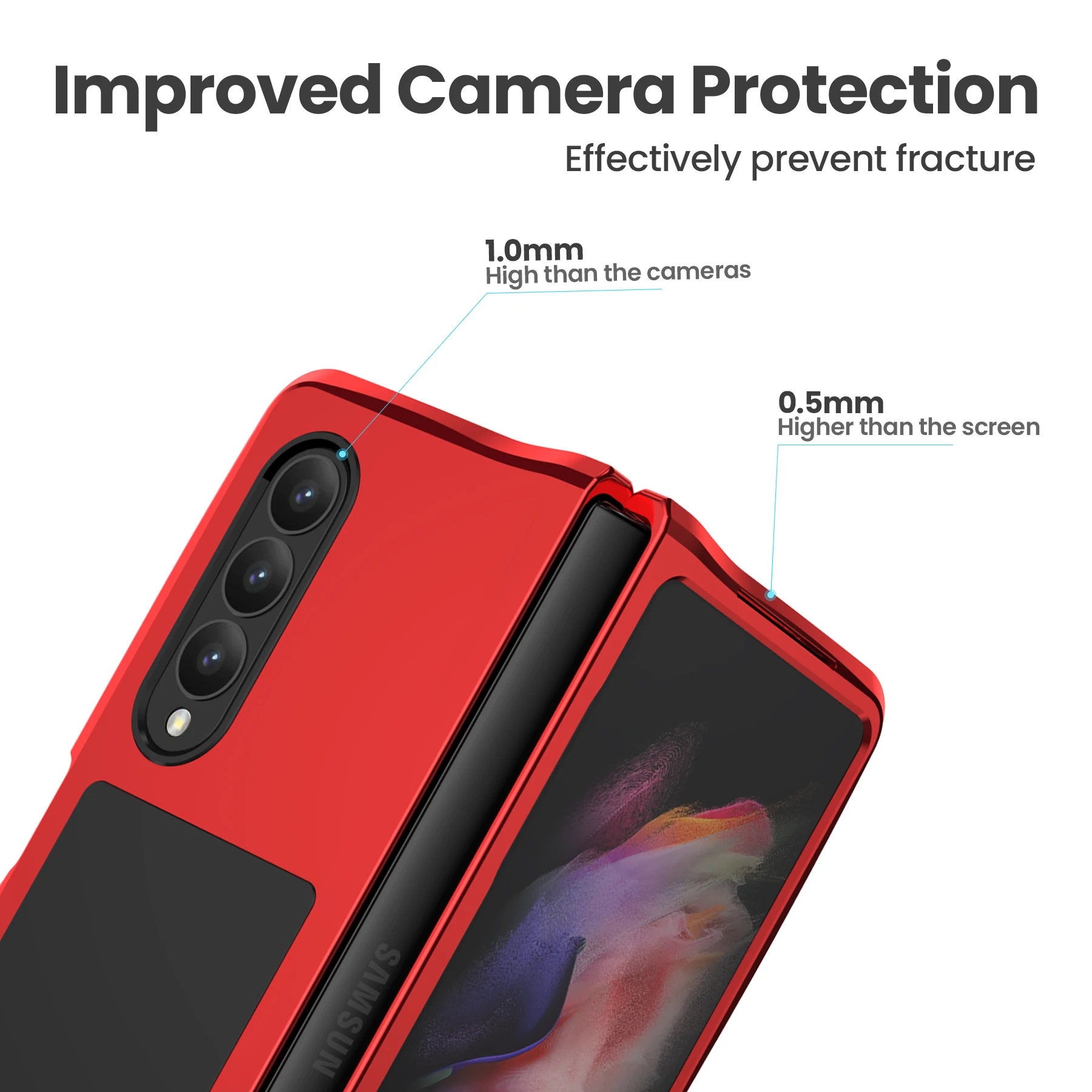 Case for Galaxy Z Fold 3/Z Fold 4 Heavy Duty Protection Armor Shockproof Hard Aluminum Metal Samsung Z Fold 3/Z Fold 4 Cover