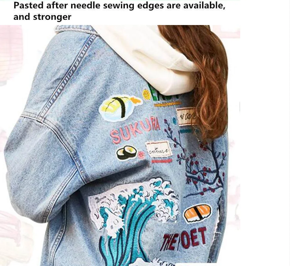 Сделай Сам панк стиль патч Дешевые хиппи вышитые значки нашивки Холодное сердце