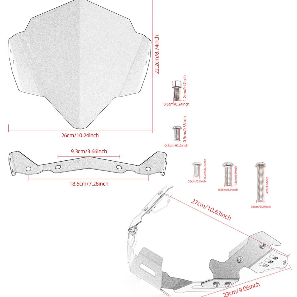 

Motorcycle Accessories Windshield Windscreen Deflector CNC Kit For YAMAHA MT-25 MT-03 2015-2019 MT25 MT03 FZ03 MT 03 25 15-19