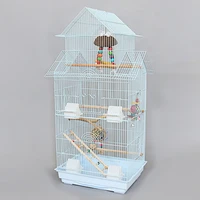 luxury stainless steel bird cage white large aviary bird parrot cage budgie nest pet bird cage jaula loro pets supplies