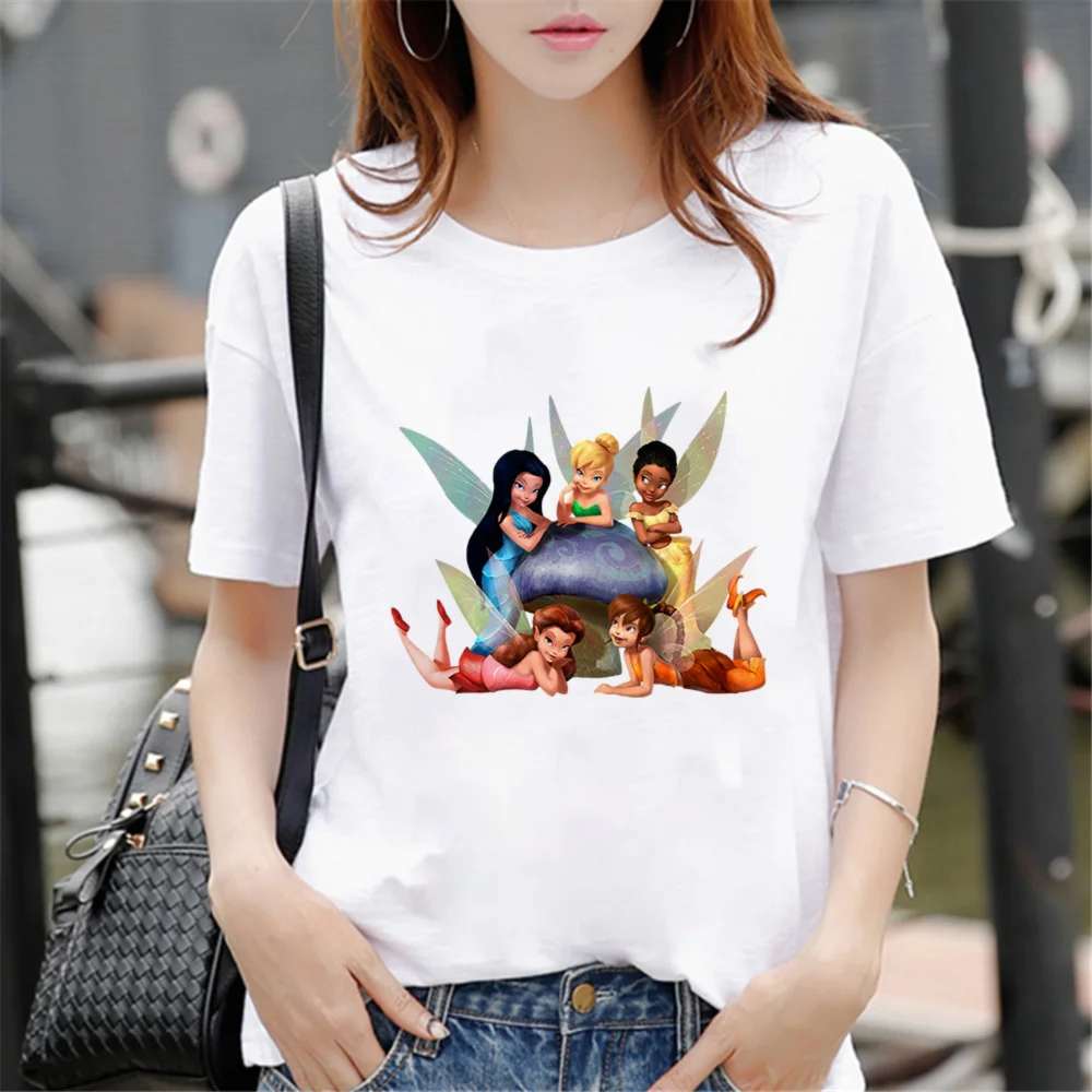 

Женская футболка с коротким рукавом, круглым вырезом и принтом феи