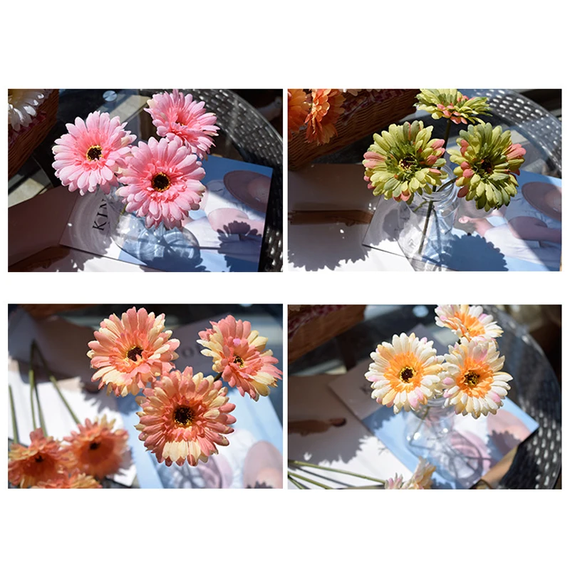 

Newly 7pcs Home Decoration Artificial Flowers Wedding Holding Flowers Gerbera Simulation Flowers Immortal Flowers XSD88