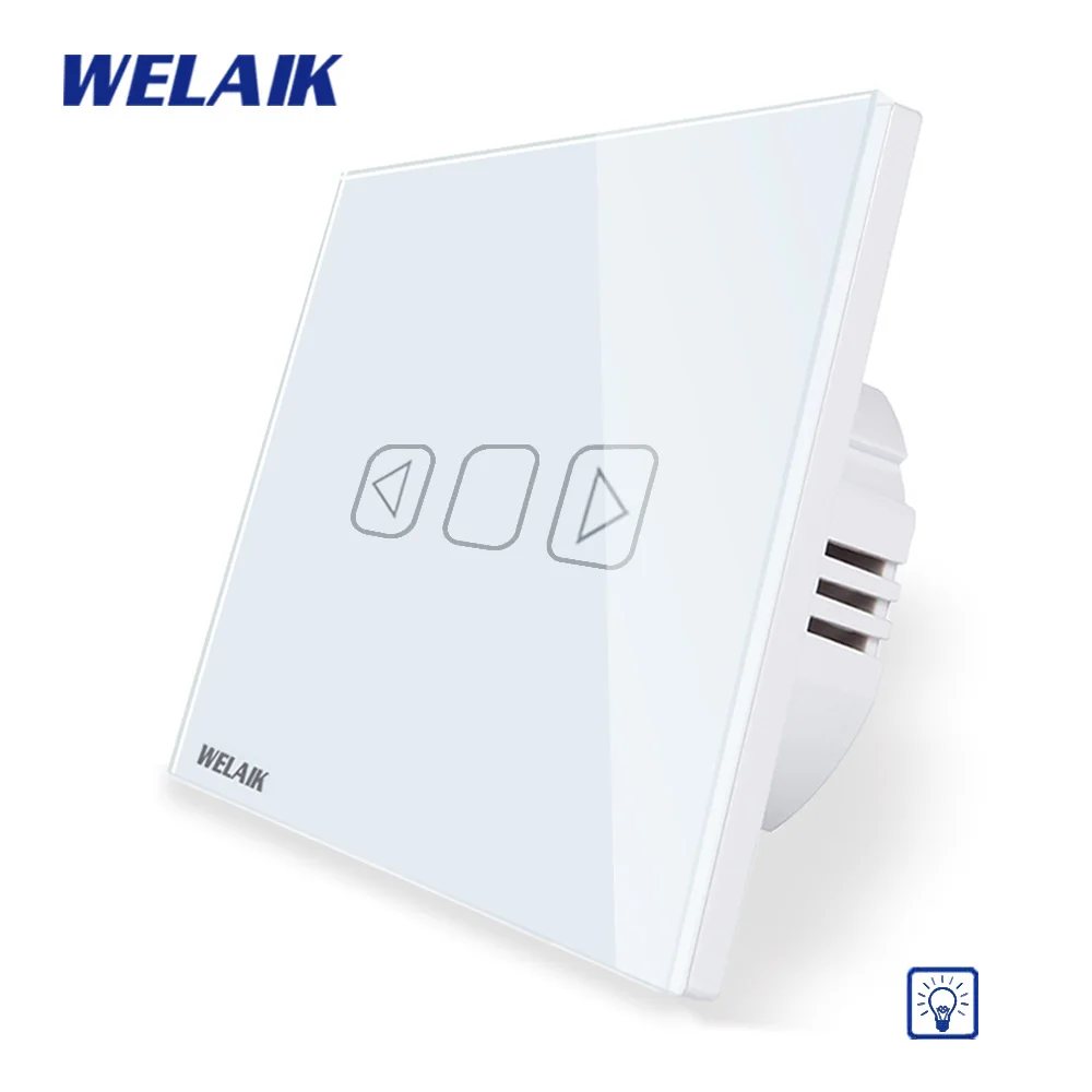 WELAIK UK настенный сенсорный выключатель-Кристалл Стекло-панель Переключатель-затемнение сенсорный выключатель смарт-переключатель B1911TGW