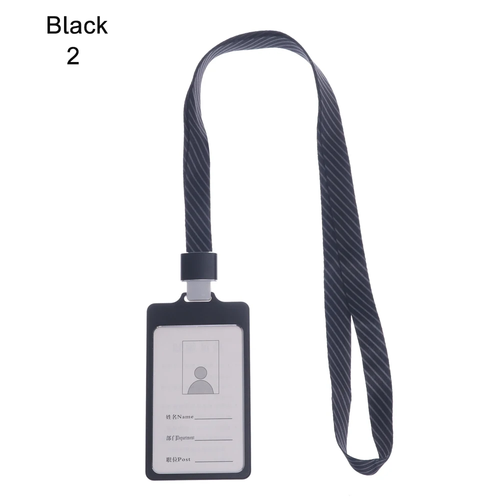 style 3-black 2 Алюминиевый сплав держатель для карт имя работника ID карта Обложка металлический рабочий сертификат удостоверение личности значок ID Бизнес чехол - Цвет: style 3-black 2