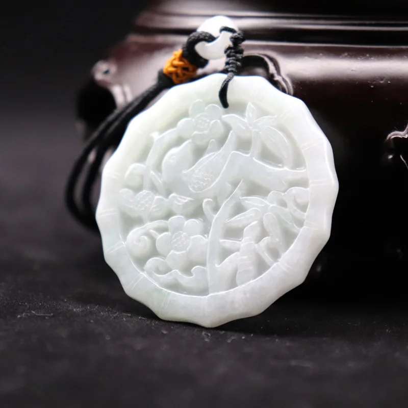 Сертифицированный 100% натуральный жадеит нефрит изумруд резная птица цветок