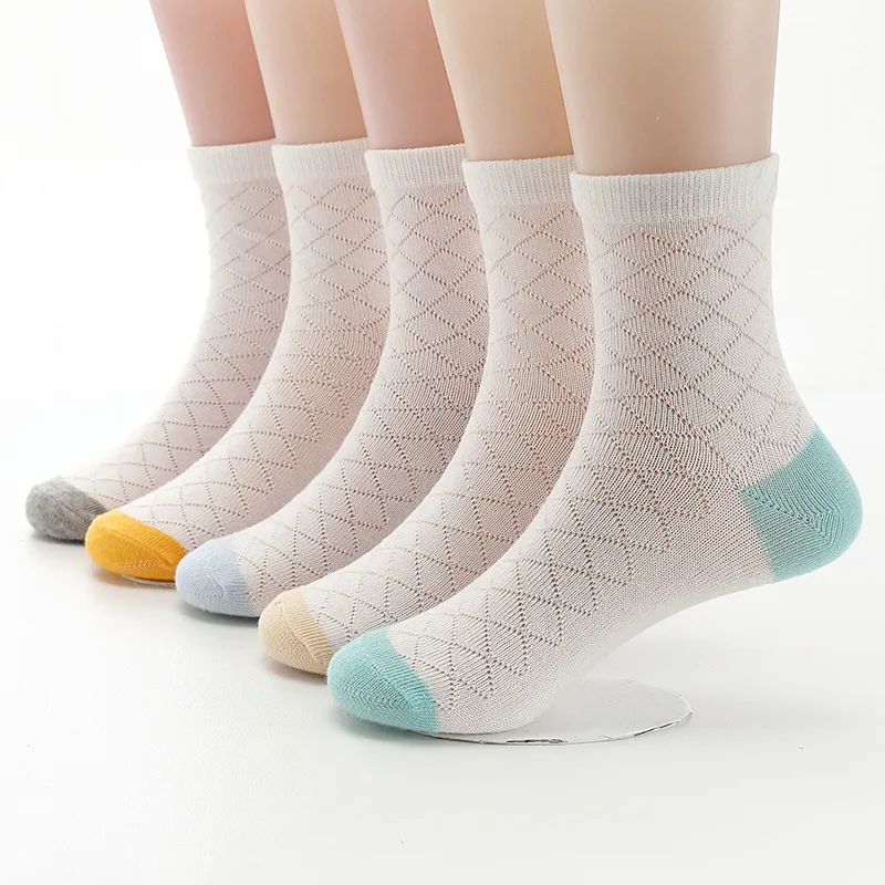 B&ampG Children's socks thin mesh breathable Kid's children's middle cute cartoon baby summer |