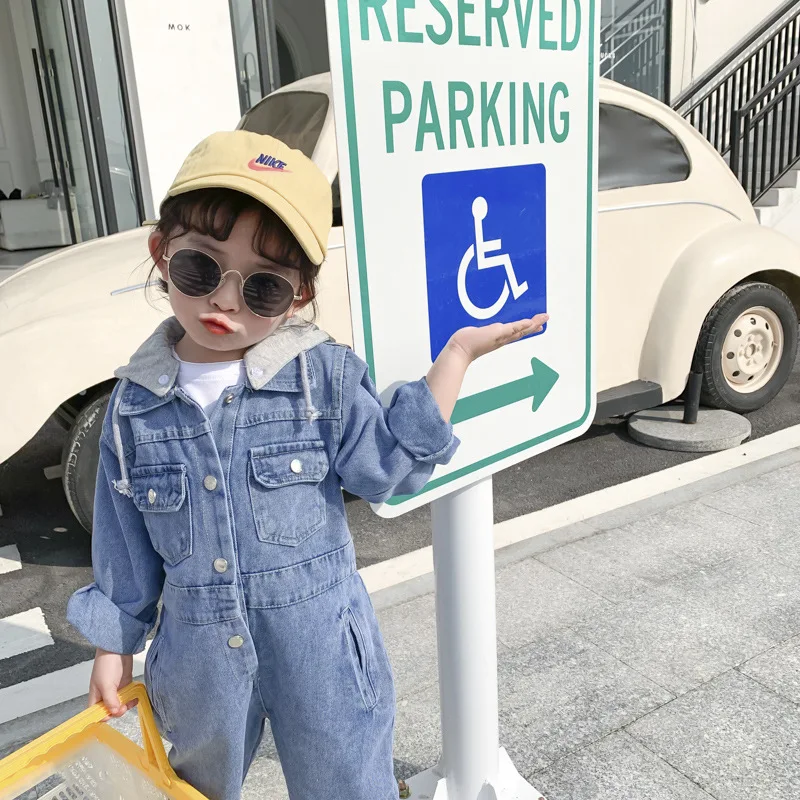 

2 3 4 5 6 Years Toddler Girls Onesie Korean Casual Denim Baby Jumpsuit 2020 Spring Kids Clothing Girls Romper Child Overalls New