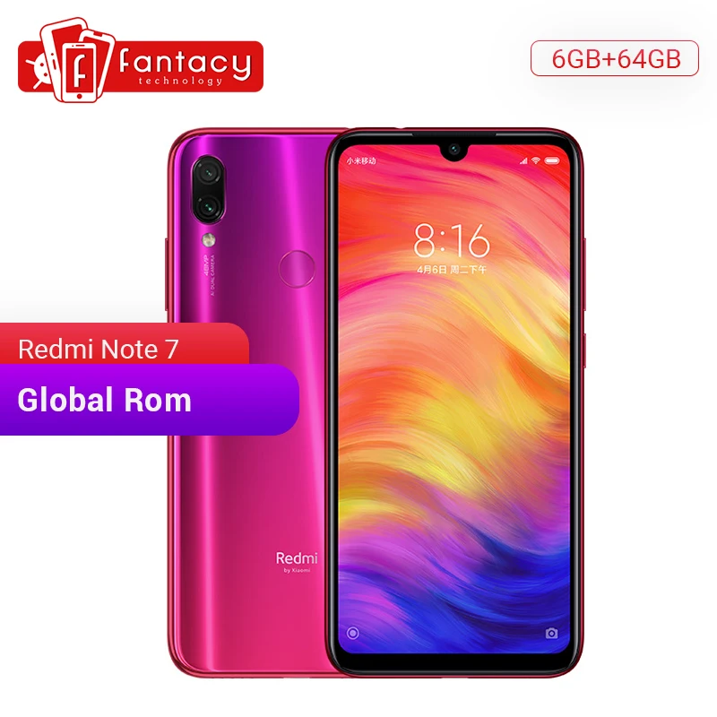 В наличии глобальная Rom Xiaomi Redmi Note 7 6 Гб 64 Восьмиядерный Snapdragon 660 камеры 48 МП 3 дюйма