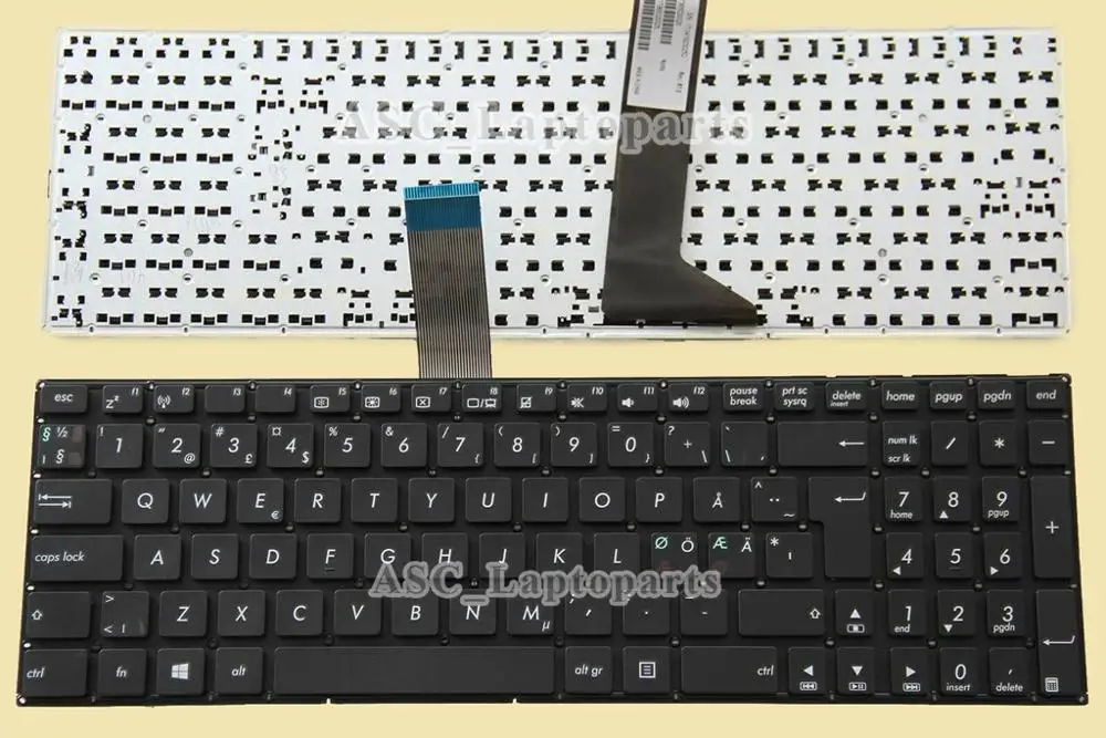 

New DK Norwegian Swedish Nordic Finnish Danish Keyboard For Asus F550D F550E F550J F550L F550V F550W F550Z Black, No Frame