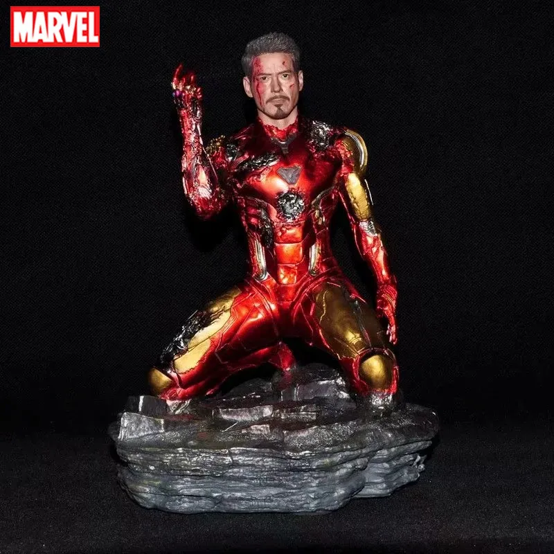 

Marvel Avengers Endgame Iron Man figure model mark85 mk85 kneeling position snapping finger scene model pvc statue toy 16cm