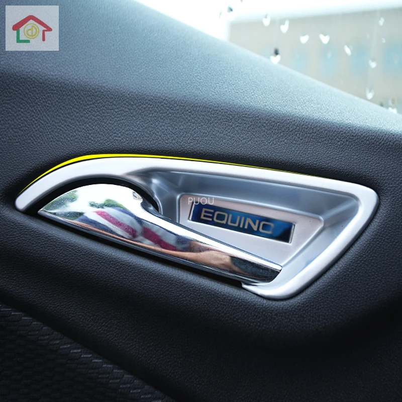 

Стайлинг автомобиля ABS Chrome Аксессуары Для Chevrolet Equinox 2017 2018 2019 внутренняя дверная ручка чаша рамка наклейки