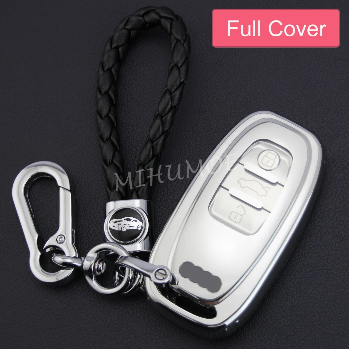 Полный крышка автомобиля брелок для ключей чехол держатель Audi Q5 A4 B8 A5 A6 A7 A8 S4 S5 S6 S7