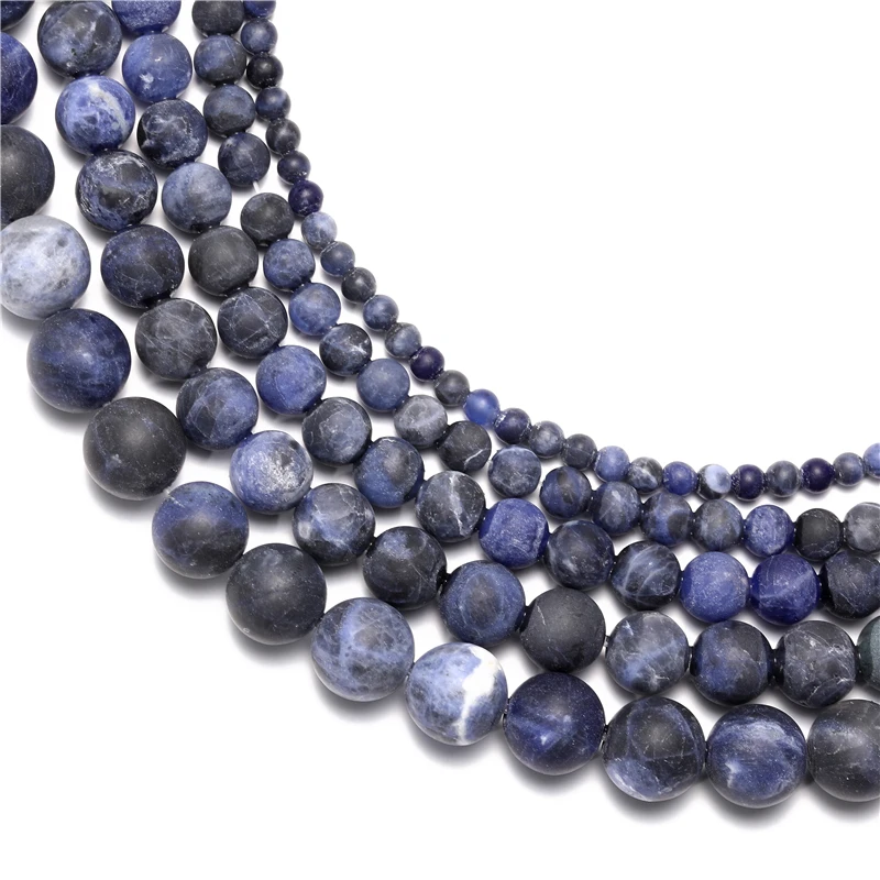 Оптовая продажа матовых бусин с натуральным синим камнем круглые бусины