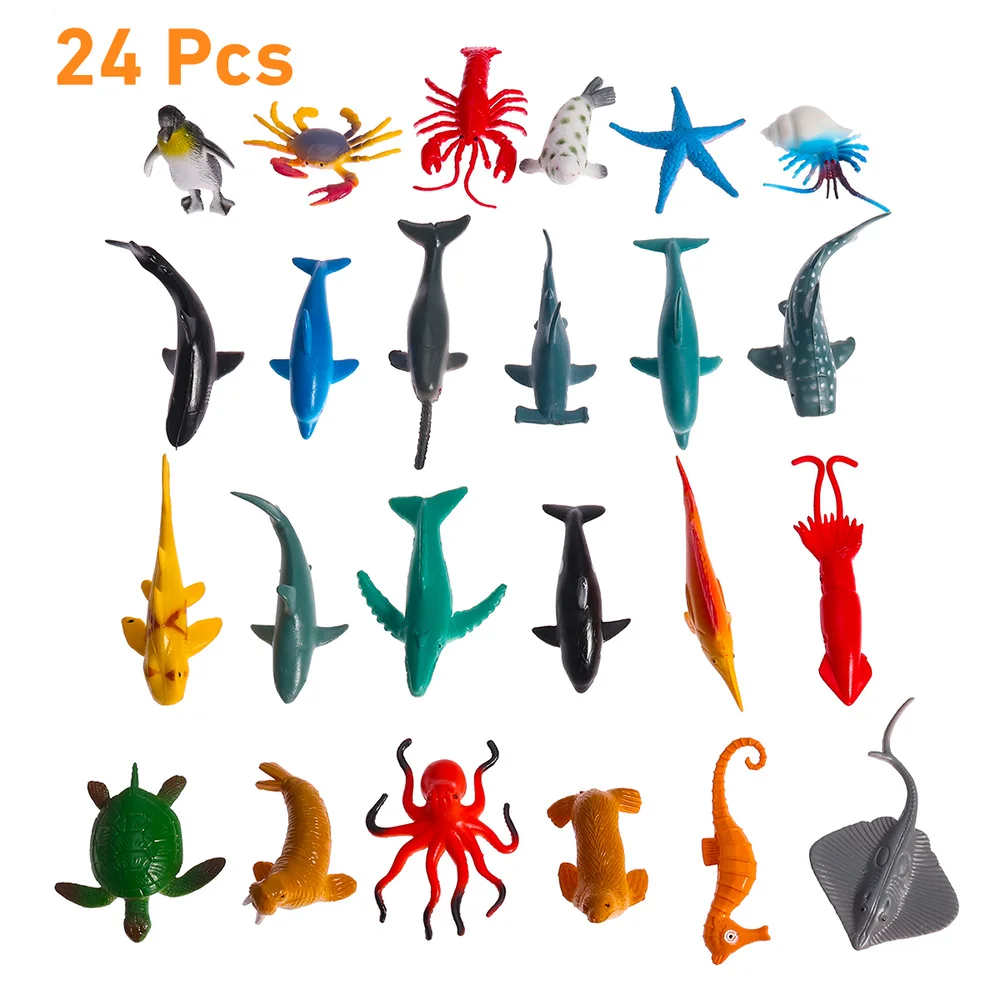 

24pcs Sea Animal Figure Set Realistic Animal Toys Mini Sea Animal Party Favors For Kids Toddlers (Mix Model)