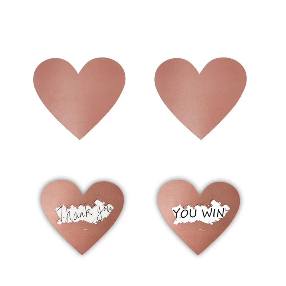 

100pcs Scratch Stickers Thank You You Win Stickers Valentine's Day Decals Sticker Label