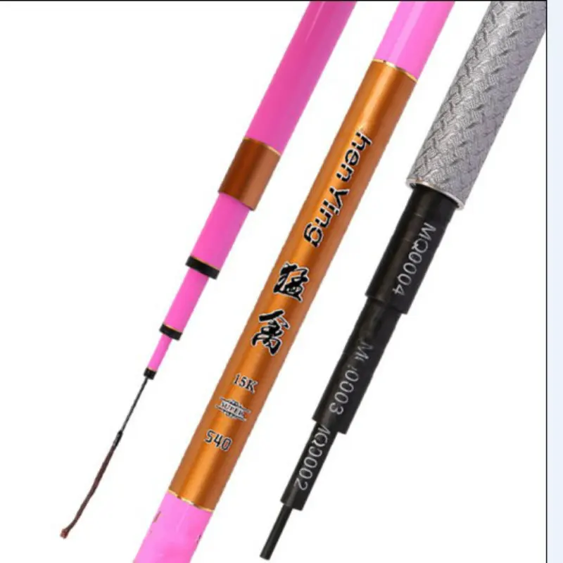 3.6m-9m Fishing Rod Super Hard Herring and Sturgeon Fishing Pole Carbon Fiber Hand Sticks Black Pit Fishing Canne De Pesca