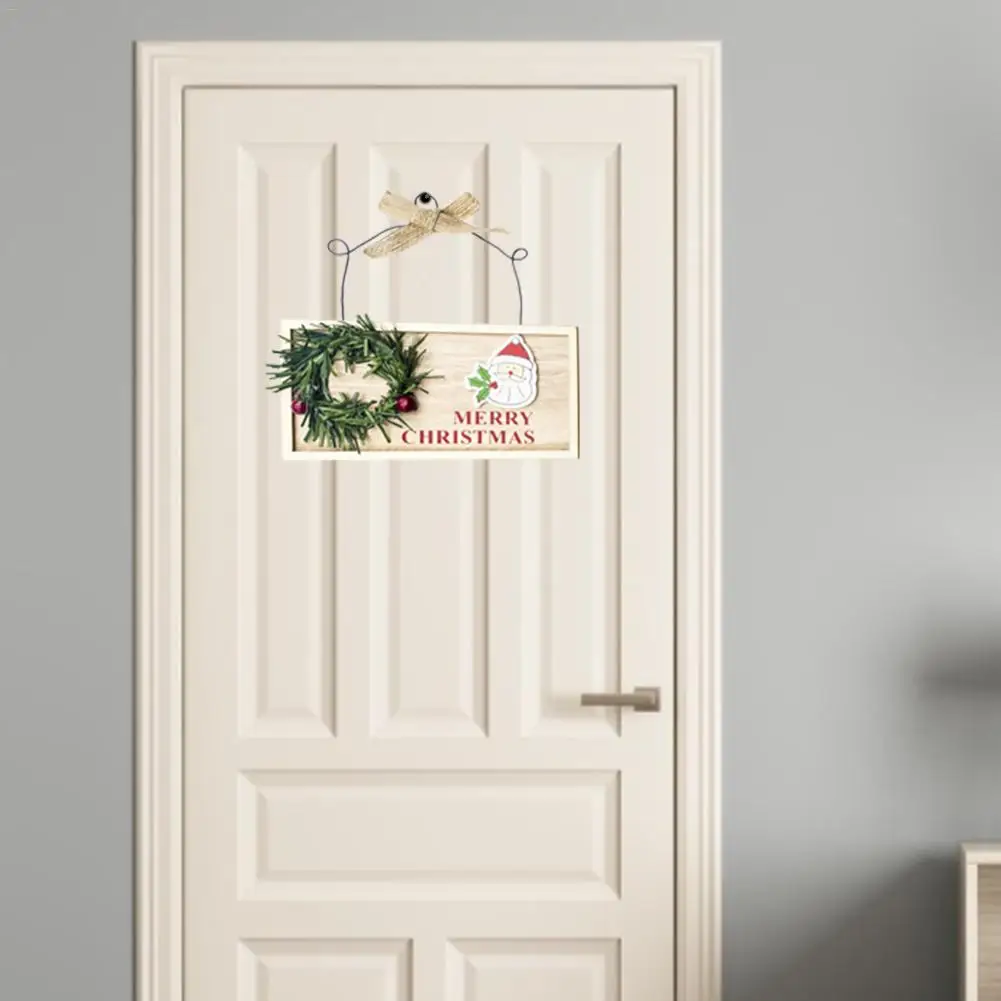 Рождественский венок дверной кулон сосновый конус деревянный настенный баннер