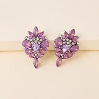 new purple crystal big stud earrings infinity stone wholesale luxury brand eternity fashion statement earring for women 2021 za