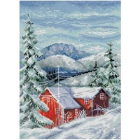 romantic snow mountain hut counted cross stitch 11ct 14ct 18ct diy cross stitch kits embroidery needlework sets home decor