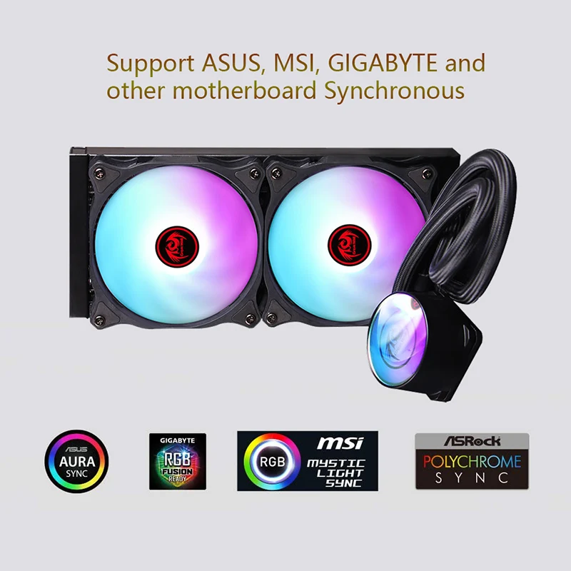 Водяной кулер для процессора Great Wall RGB PC Aura Sync все в одном радиатор LGA1150 1151 2011 2066 775