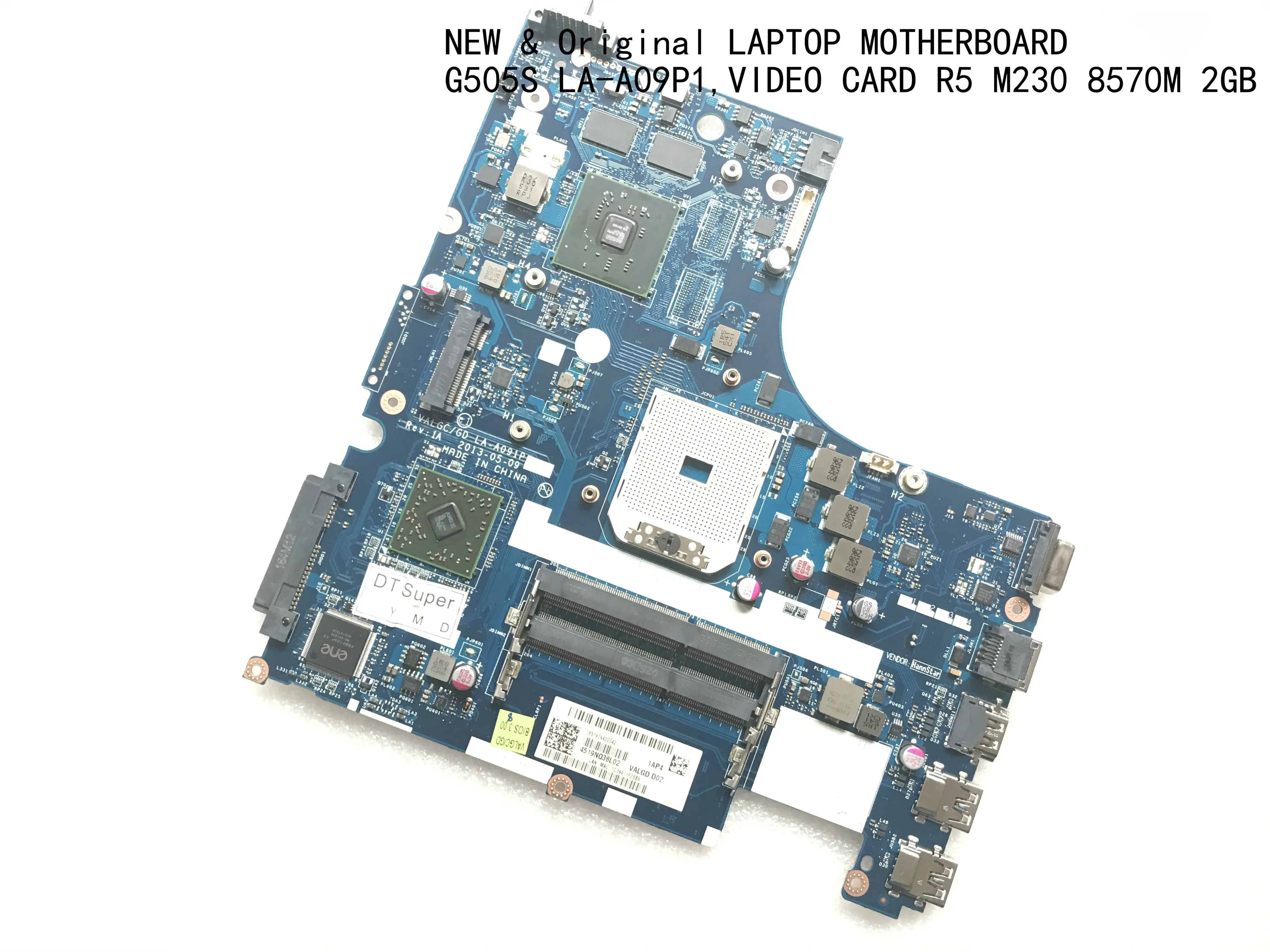 FAST SHIPPING NEW ITEM VALGC/GD LA-A091P G505S MAINBOARD FOR LENOVO G505S MOTHERBOARD ,VIDEO CARD R5 M230 8570M 2GB