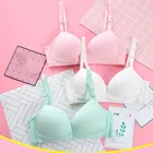 Мягкий хлопковый тренировочный бюстгальтер для девочек-подростков 12-16 лет, молодежное удобное однотонное нижнее белье с маленькой грудью