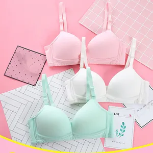 Мягкий хлопковый тренировочный бюстгальтер для девочек-подростков 12-16 лет, молодежное удобное однотонное нижнее белье с маленькой грудью