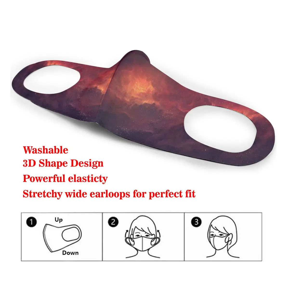 

Mouth Mask Sunset Glow Sky Anomaly Dust Face Masks Cover Washable & Reusable for Adult Student Kids