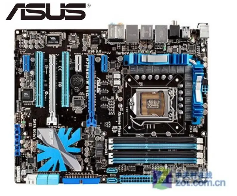 Asus P7P55D-E EVO настольная материнская плата LGA 1156 DDR3 для I5 I7 cpu USB2.0 USB 3,0 16GB P55 оригинальные б/у Материнские платы
