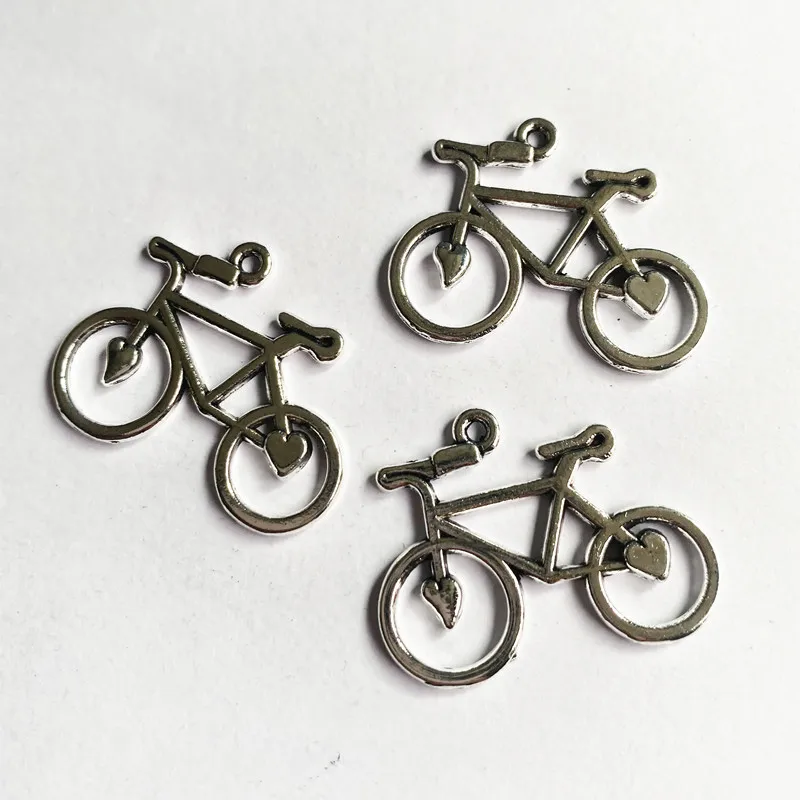 

30pcs Classic Punk Cute Bike Cycling Bicycle Charms Pendants, Diy Couples Bracelet Necklace Aesthetics Accessories Jewelry Make