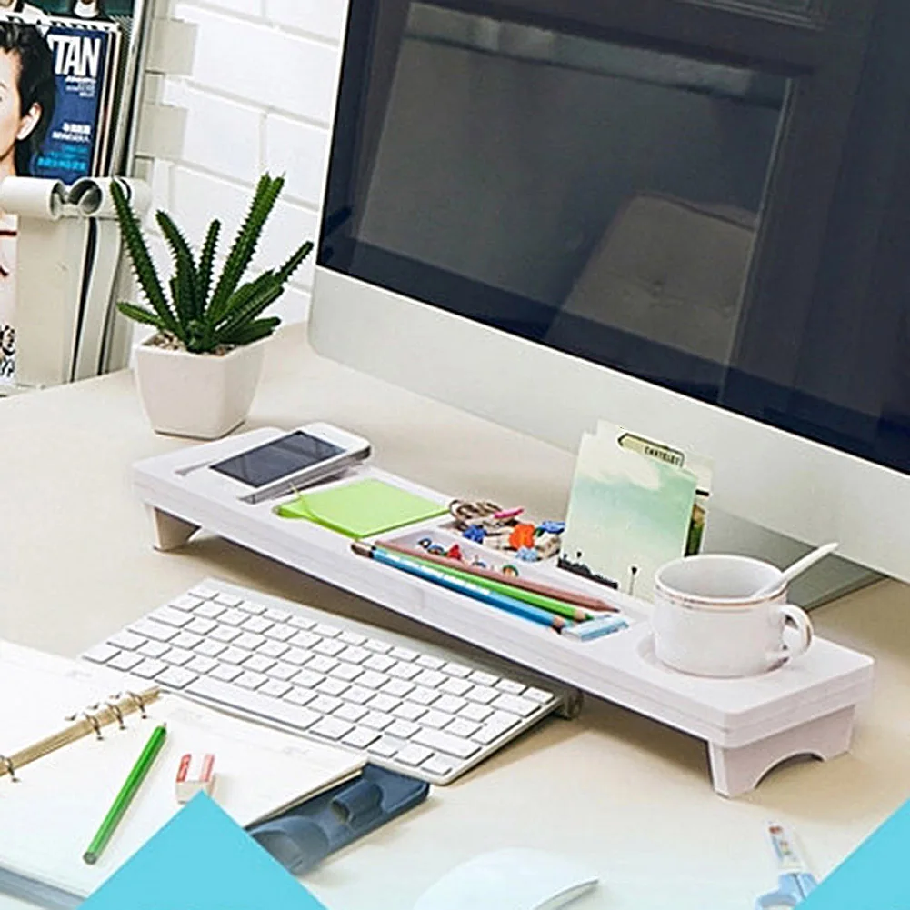 Настольная полка для хранения офисных ручек с клавиатурой телефона настольный