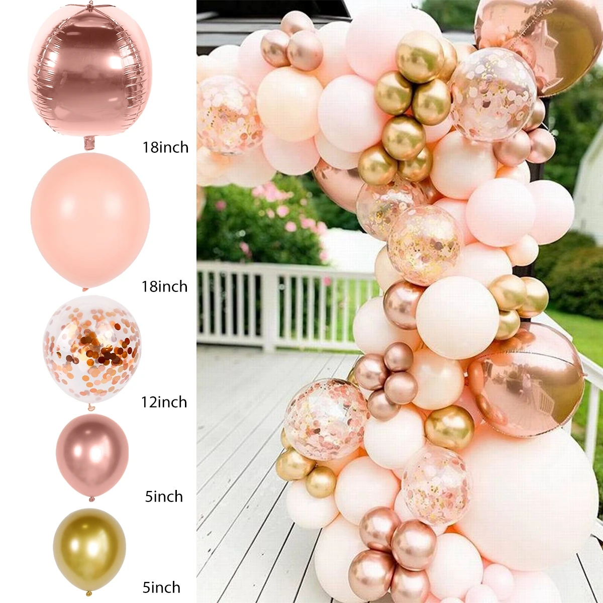 Macaron Pink Balloon Garland Arch Kit Wedding Birthday Party Decoration Kids Globos Rose Gold Confetti Latex Ballon Baby Shower