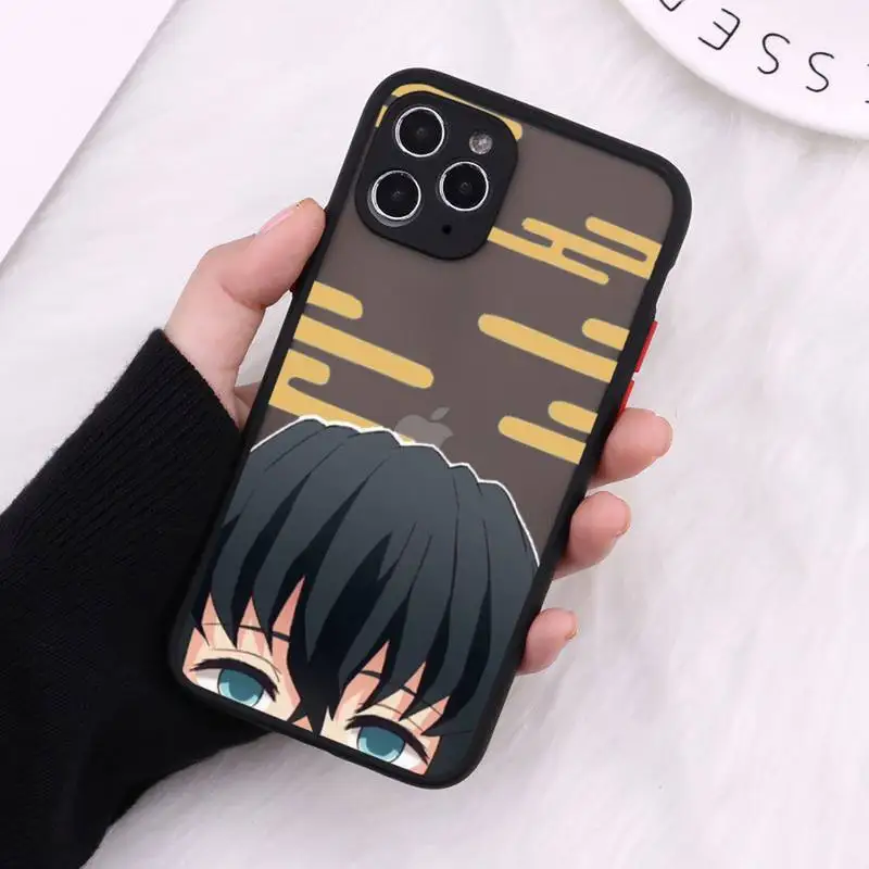 

Anime Kurama Demon Slayer Phone Case Matte Transparent for iPhone 7 8 11 12 s mini pro X XS XR MAX Plus cover funda