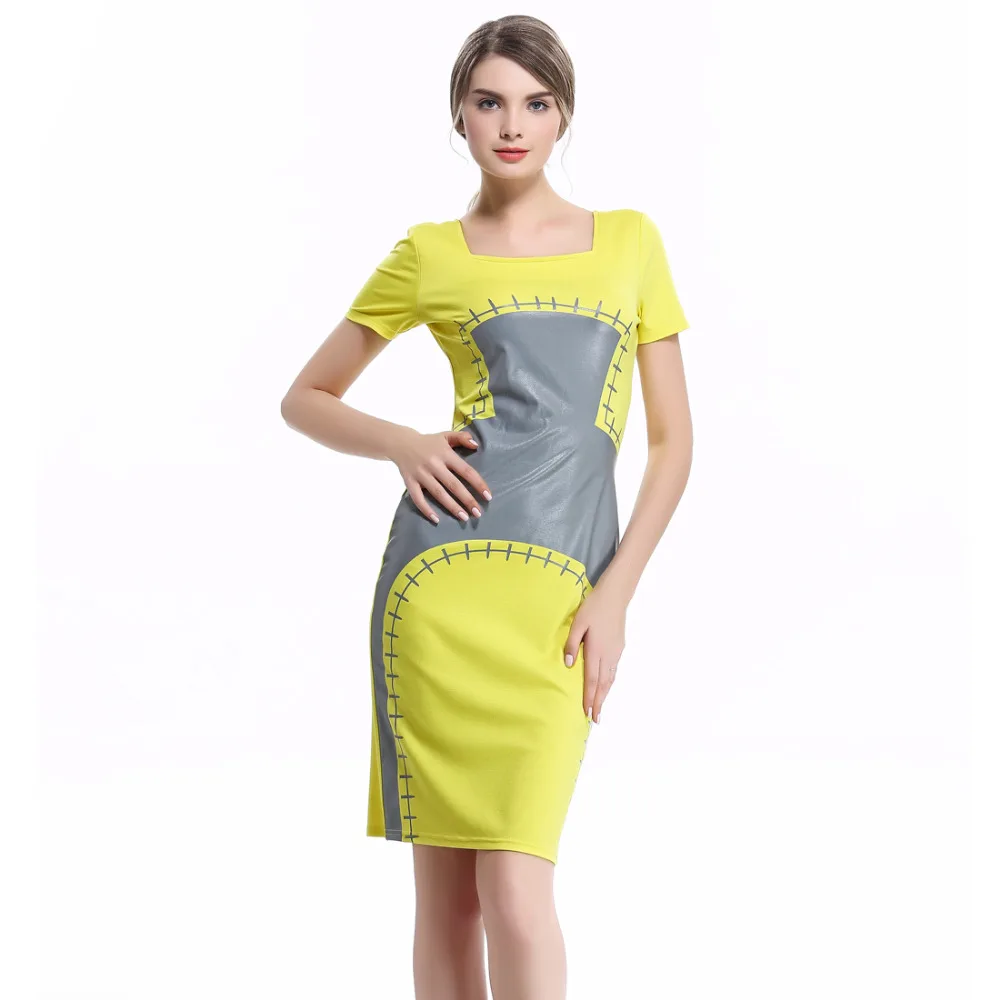 

2021 New Print Summer Dresses Hot Sale Summer Autumn Square Collar Pencil Party Evening Business Bodycon Women Summer Dresses