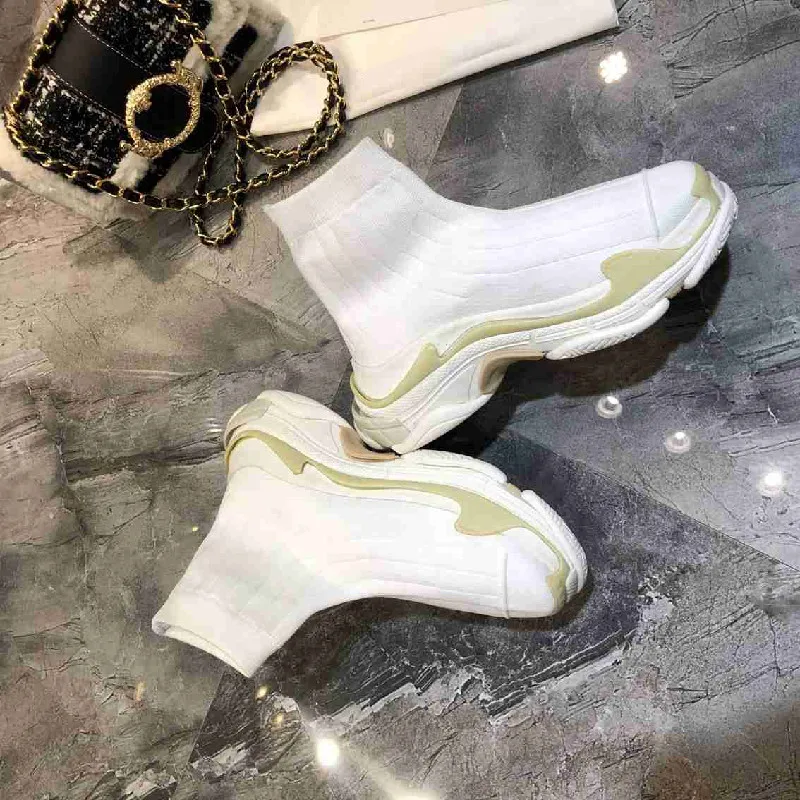 

Couple Shoes Men Women Casual Sock Shoes Sports Knitted Stretch Sneakers Comfortable Leisure Breathable Ankle Boot Casual Shoes
