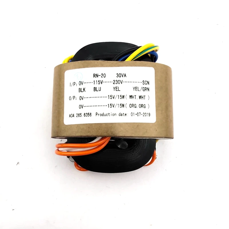 Transformador de Corrente tipo r Transformador de Energia 0115v230v 30w 15v Mais 15v r Transformador de Fio de Cobre Transformadores