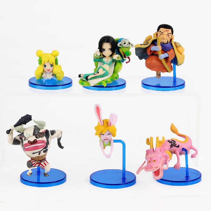 6 шт./лот Аниме One Piece Mini Animal Dolls Boa Hancock Issho Momosuke морковка ПВХ экшн фигурки