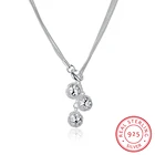 Трендовое ожерелье из стерлингового серебра 925 пробы с подвеской в виде шара, ожерелье для ключицы, женское очаровательное изящное ювелирное изделие для женщин, подарок на день рождения