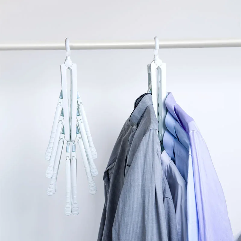 

9 Holes Hangers Multi-Fuction Drying Rack Closet Space Saver Folding Home Storage Clothes Hanger Rotatable Clothes Drying Rack