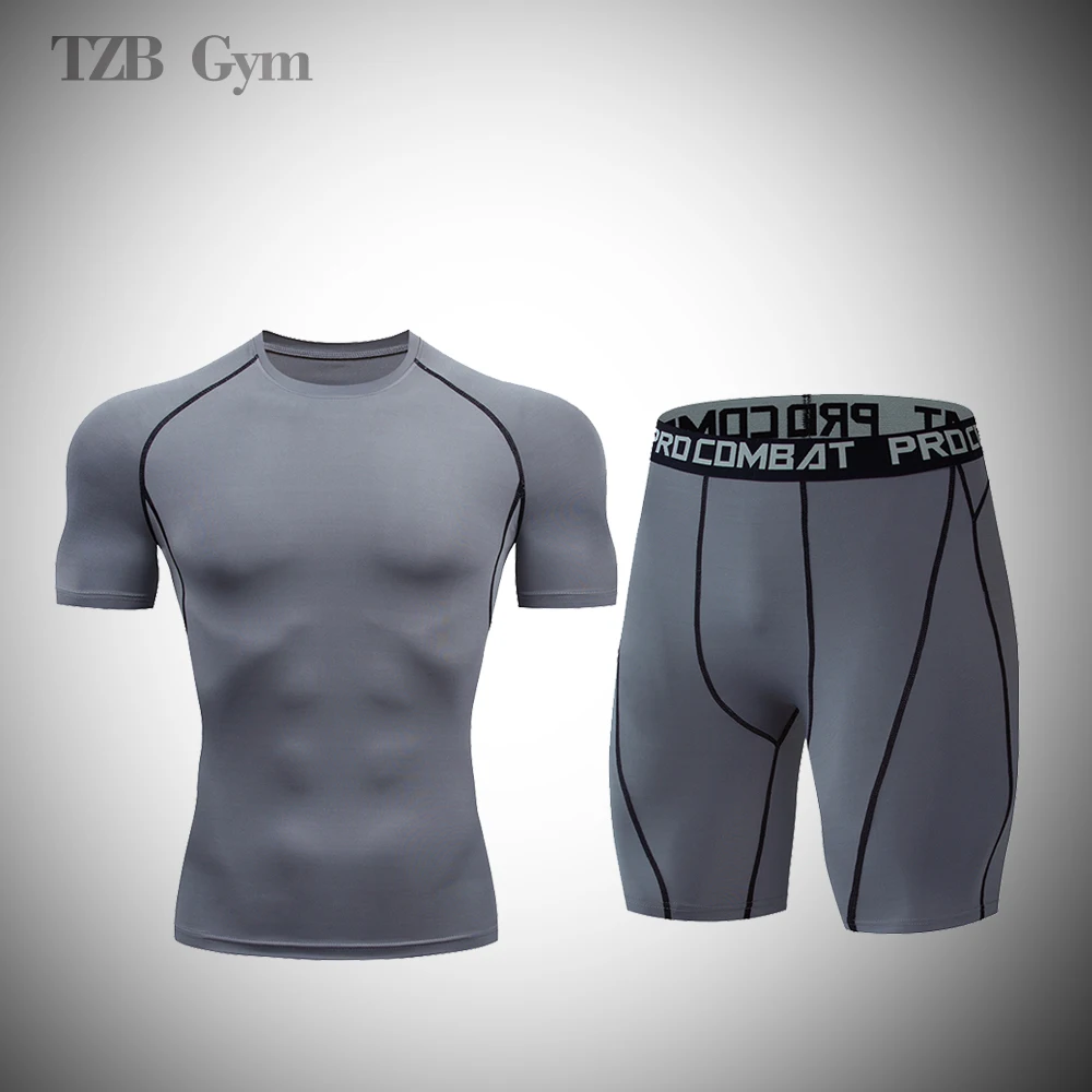 Компрессионный эластичный спортивный костюм MMA Rashguard для мужчин фитнеса улицы